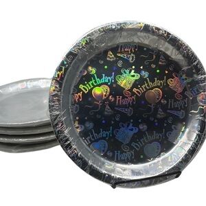 Elegant Iridescent‎ Paper Plates: 50-Pack for Stunning Celebrations
